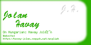 jolan havay business card